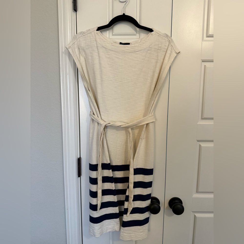 GAP Cream and Navy Striped Dress